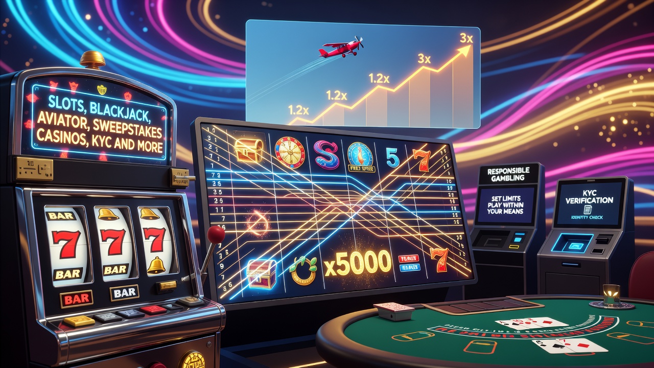 Casino Games, Bonuses and Responsible Gambling Explained: Slots, Blackjack, Aviator, Sweepstakes Casinos, KYC and More